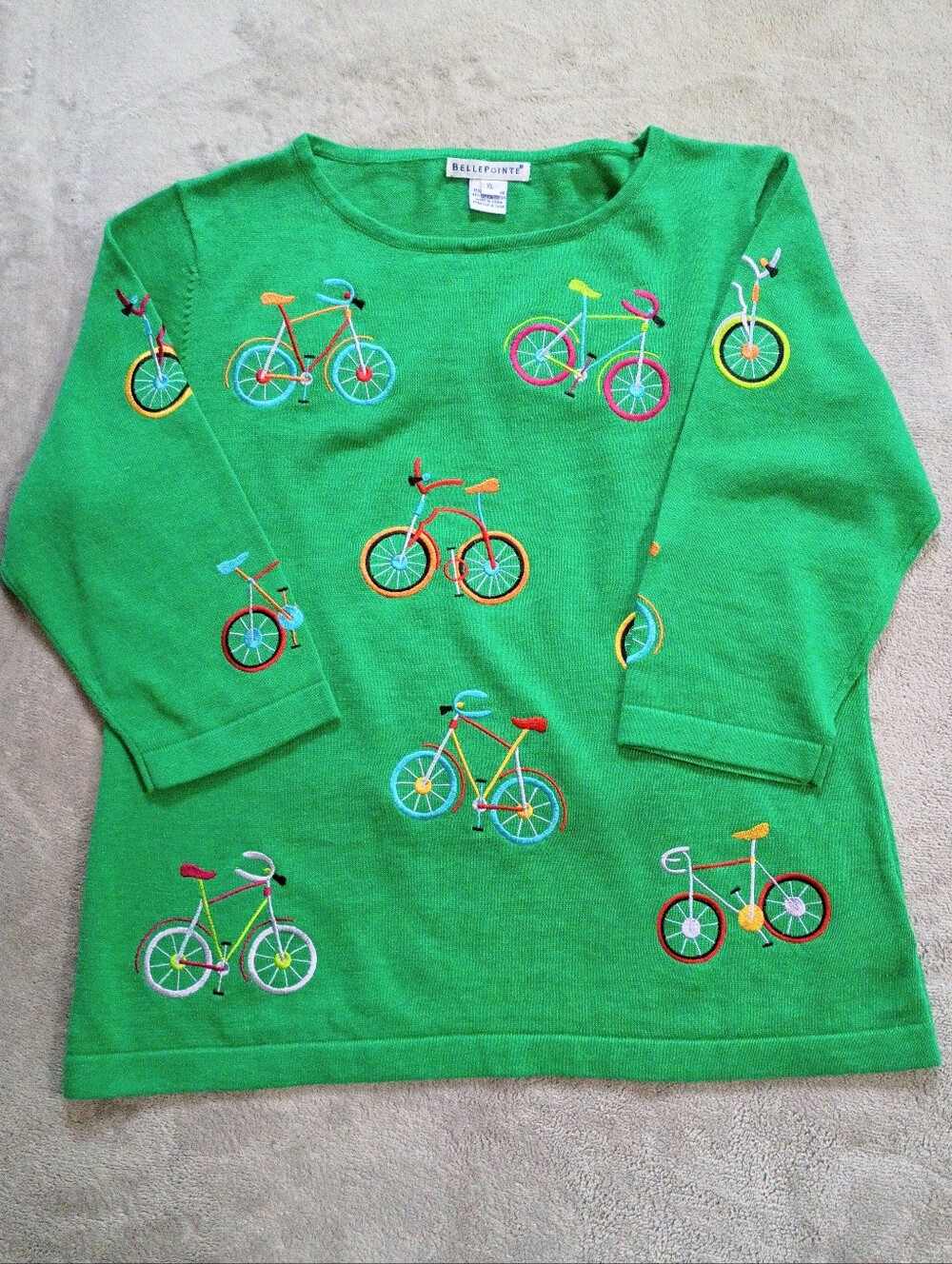 Vintage Bellepointe Bicycle Theme Sweater XL